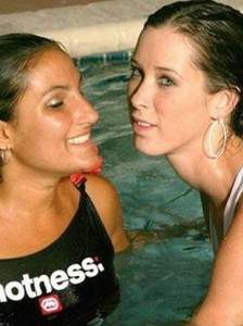 Brooke Skye playing in the pool