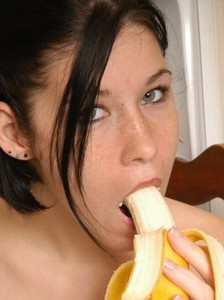 Naughty Nati playing with her food